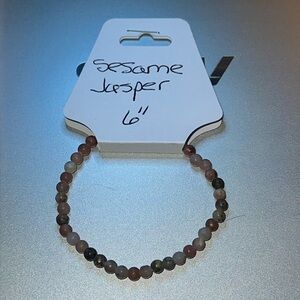 Cute Sesame Jasper Seed Bead Stretch Bracelet